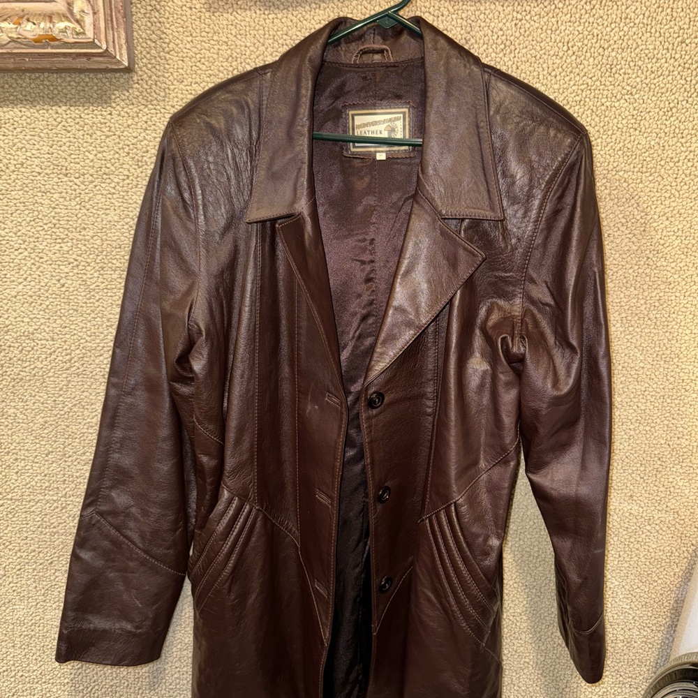 Vintage Mediterranean leather coat